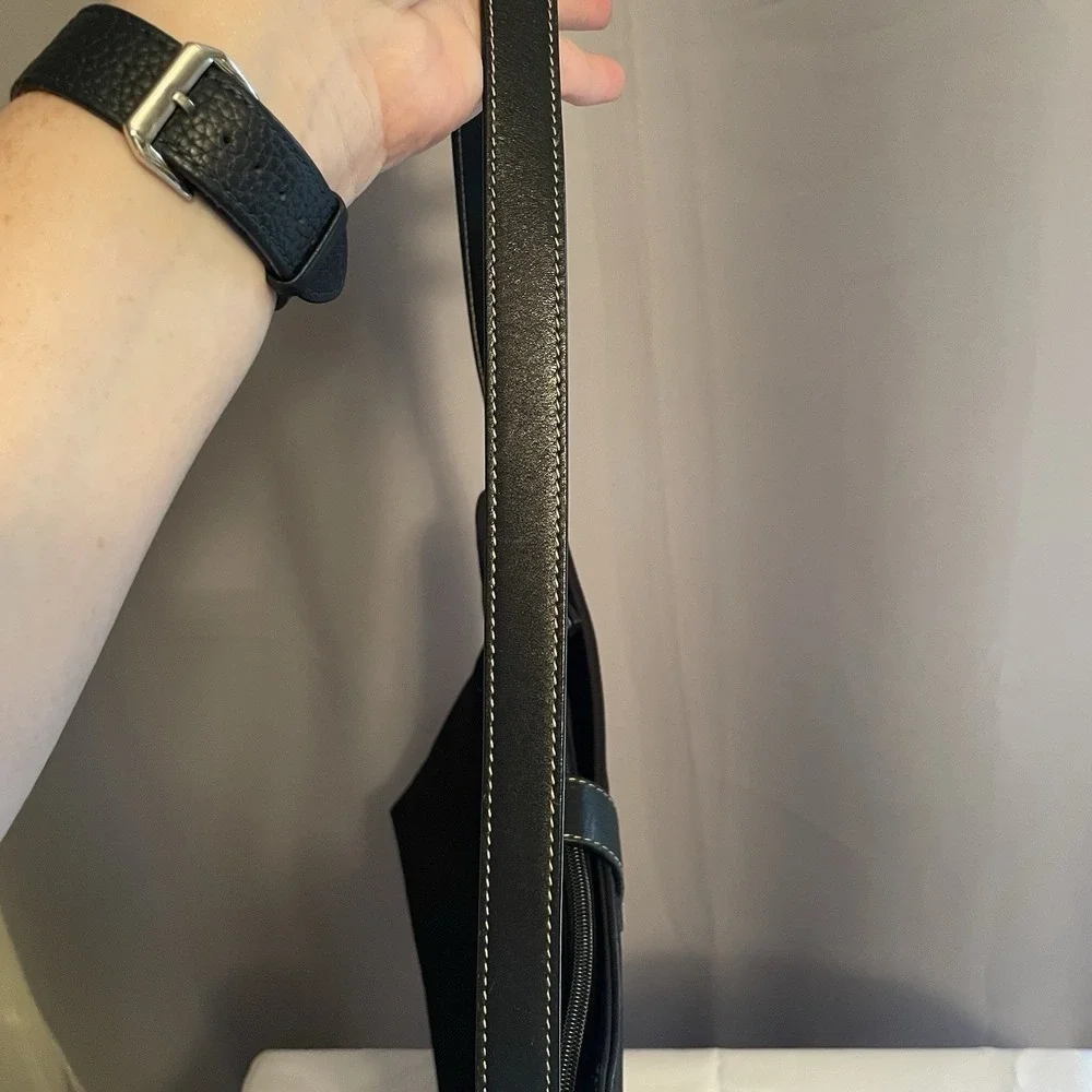 Lauren Ralph Lauren LRL Black Nylon Shoulder Bag Hobo Purse Shoulder Bag